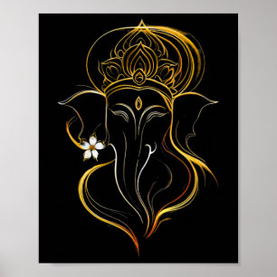 Póster Pooja hindú Ganesha Elefante Dios India Meditación