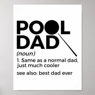 Póster Pool Dad Definition Funny Billiards Best Dad