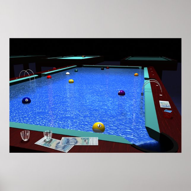 Póster "Pool" - Hermoso cartel de billar (Frente)