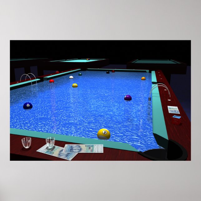 Póster "Pool" - Hermoso Poster Billiards (Frente)