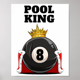 Póster Pool King Boys Pool Billiards Mens Pool