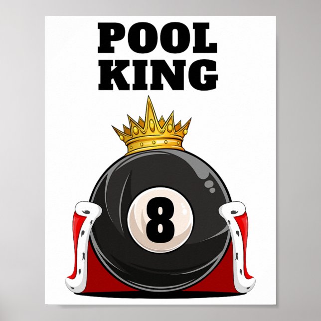 Póster Pool King Boys Pool Billiards Mens Pool (Frente)