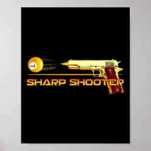 Póster Pool Ll Sharp Shooter Billiards Gun Yellow
