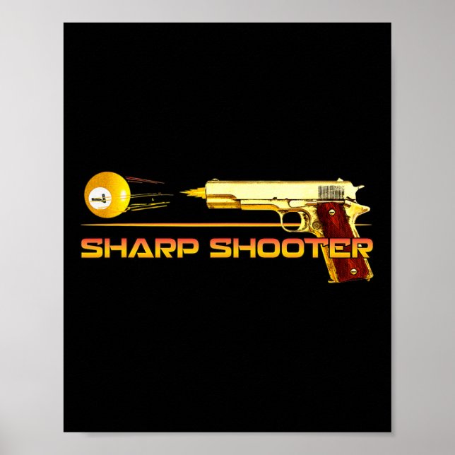 Póster Pool Ll Sharp Shooter Billiards Gun Yellow (Frente)