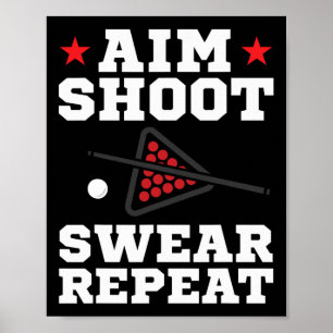 Póster Pool Reproduciendo Aim Shoot Swear Repetir Pool Re