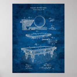 Póster "Pool Table Patente Art #5 Game Room Wall Art
