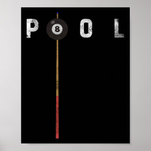 Póster Pool Vintage Billiards Pool Player Funny Billiards