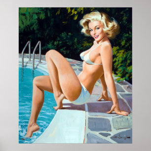 Póster Poolside Pin Up