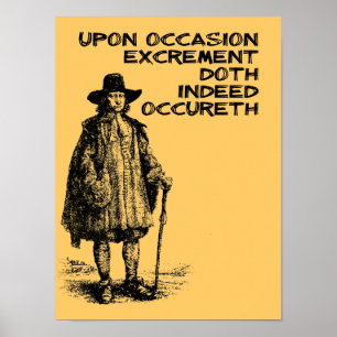 Póster Poop Happens Funny Poster Rótulo