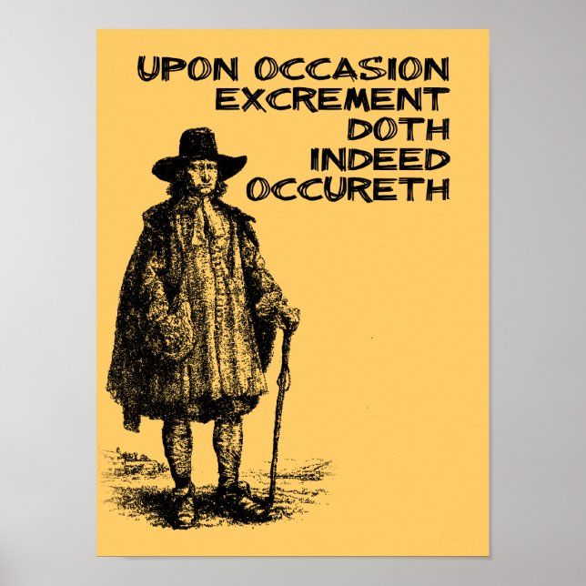 Póster Poop Happens Funny Poster Rótulo (Frente)