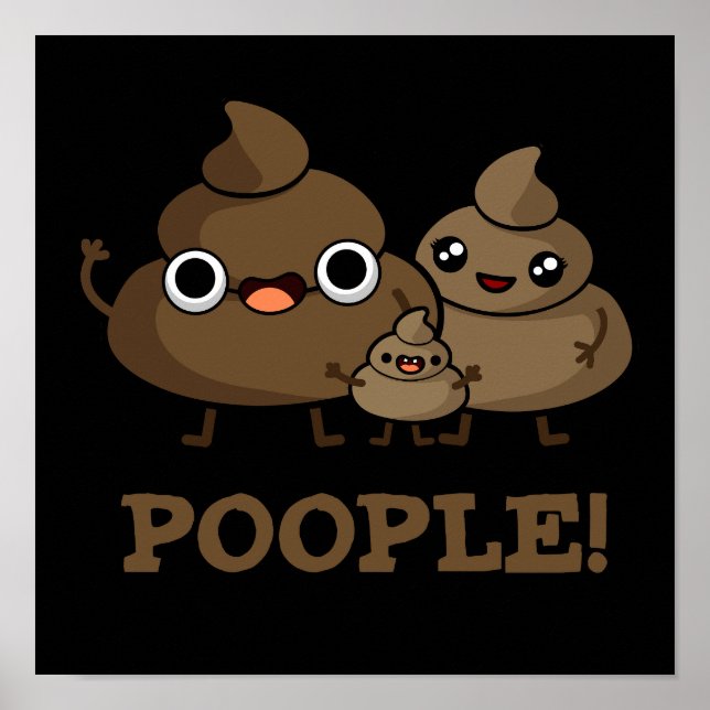Póster Poopla Funny Poop Pun Dark BG (Frente)