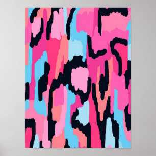 Póster Pop Abstracto Rosa