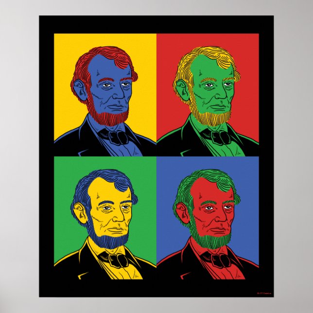 Póster Pop Art Abraham Lincoln (Frente)