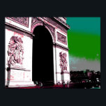 Póster Pop Art Arc de Triomphe<br><div class="desc">Poster inspirado en el arte pop de L'Arc de Triomphe en París.</div>
