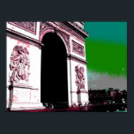 Póster Pop Art Arc de Triomphe<br><div class="desc">Poster inspirado en el arte pop de L'Arc de Triomphe en París.</div>