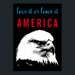 Póster Pop Art Bald Eagle Love Leave America Slogan Say<br><div class="desc">Imágenes de Águilas Motivacionales de Libertad y Valor - Águila Patriótica Temerosa - Estilo de arte pop American Eagle Landing Image - Águila Calva Americana intrépida: Imágenes de águila norteamericana volando - El águila calva es el ave y símbolo nacional de Estados Unidos.</div>