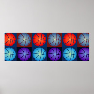 Póster Pop Art Basketball Poster Panorámico