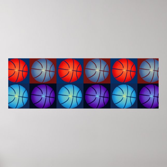 Póster Pop Art Basketball Poster Panorámico (Frente)