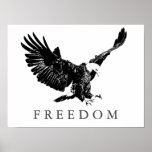 Póster Pop Art Black White Freedom Eagle Landing Poster<br><div class="desc">Freedom & Courage Motivational  Eagles Images - Fearless Bald Eagles - Bald American Eagle Pictures - Fearsome Patriotic Eagle Heads,  Flying Eagles,  Landing Eagle</div>