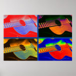 Póster Pop Art Clásica Guitarra Española<br><div class="desc">Instrumentos musicales Diseños gráficos Ilustraciones - Arte de guitarra clásica de estilo pop</div>