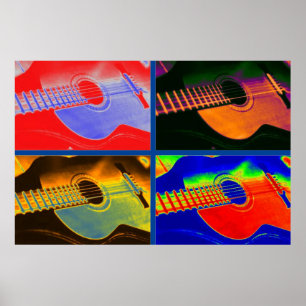 Póster Pop Art Clásica Guitarra Española