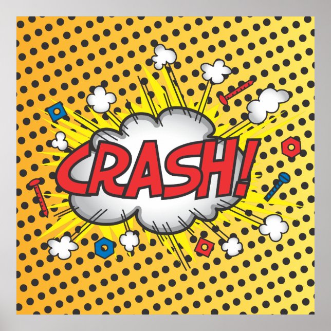 Póster Pop art Comic libro inspirado en Crash! poster (Frente)