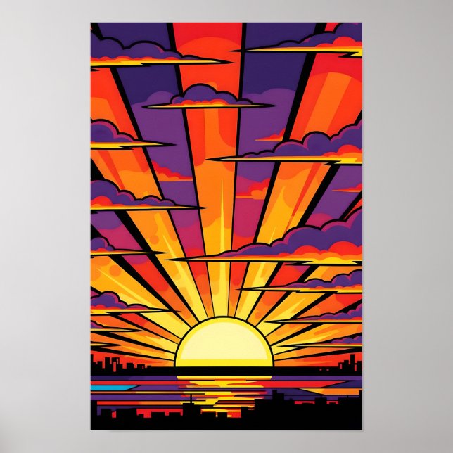 Póster Pop-Art de Sunset (Frente)