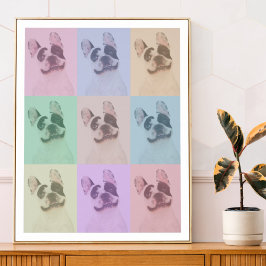 Póster Pop Art Dog Foto Moderno de moda Retro Bloque de c