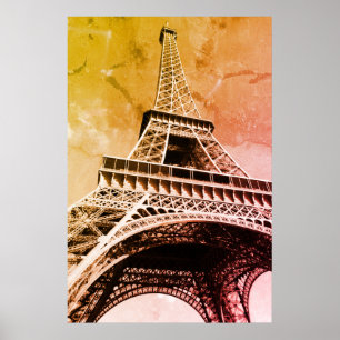 Póster Pop Art Eiffel Tower Paris Romance City