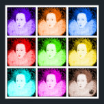 Póster Pop Art Elizabeth I<br><div class="desc">Esta colorida versión de arte pop de un retrato de Elizabeth the First es una forma divertida de expresar tu amor por Elizabeth I y todas las cosas isabelinas. Disponible en una amplia gama de camisetas y regalos.</div>