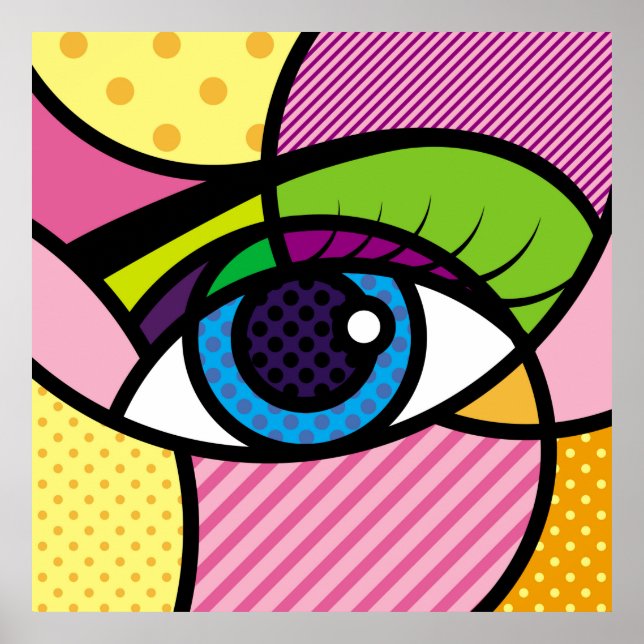 Póster POP ART Eyes Illustration.art,pop,eye,graphic desi (Frente)