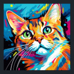 Póster Pop Art Ginger Tabby<br><div class="desc">Una colección de gatos de Pop Art en diseño abstracto.</div>