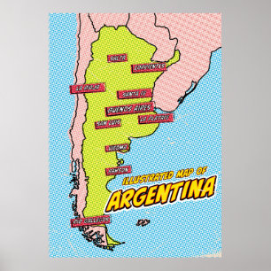 Póster Pop Art Ilustrado Argentina