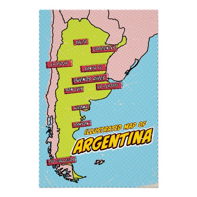 Póster Pop Art Ilustrado Argentina (Anverso)