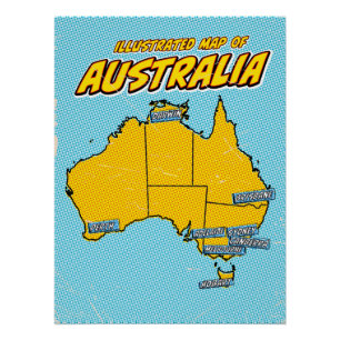 Póster Pop Art Ilustrado Australia