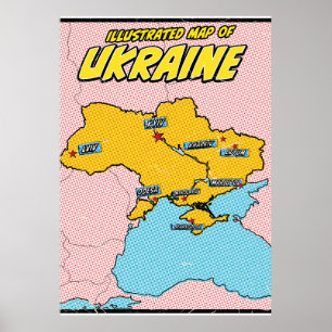 Póster Pop Art Ilustrado Ucrania 