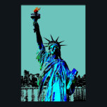 Póster Pop Art Lady Liberty<br><div class="desc">New York City Symbols Images & Pop Art Computer Paintings</div>
