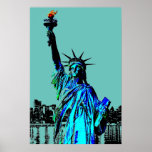 Póster Pop Art Lady Liberty<br><div class="desc">New York City Symbols Images & Pop Art Computer Paintings</div>