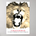 Póster Pop Art Leon Motivational Challenge Viña Sepia<br><div class="desc">Citas motivacionales Posters - Cara del León Rey - Desafío Motivacional / Confianza Digital Arte Animal - Ojos de León Imagen de Arte Pop - Imágenes digitales de Grandes Gatos</div>