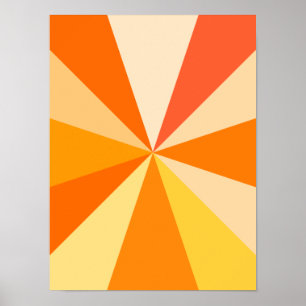 Póster Pop Art Modern 60 Rayos Geométricos divertidos en 