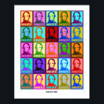 Póster Pop Art Mozart | Rock Me Colorful<br><div class="desc">Los colores brillantes agregan un espíritu de arte pop moderno a estos 25 retratos gráficos estilizados del famoso compositor musical Wolfgang Amadeus Mozart. Cada retrato está diseñado con dos colores intensos diferentes y tiene el "Amadeus" colocado debajo en un tipo de letra negrita y limpia. Debajo de los retratos, en...</div>