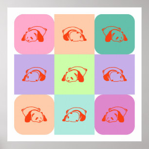 Póster Pop Art Panda Bear Mix