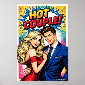 Póster Pop Art Poster „HOT COUPLE!“ – Stylisches Paar Com
