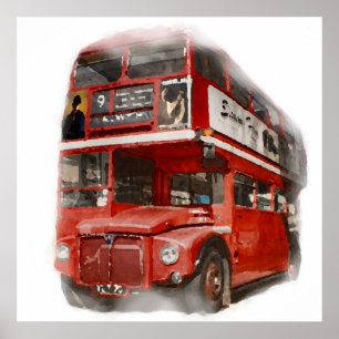 Póster Pop Art Red London Bus