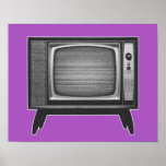 Póster Pop Art Retro Television Set<br><div class="desc">Casi todas las familias tenían uno de estos grandes televisores en la sala de estar. El gráfico Retro Television Set da a la vieja escuela de televisión el tratamiento de arte pop. Toda la imagen está en tres tonos grises. La pantalla de la televisión está transmitiendo el ruido estático que...</div>