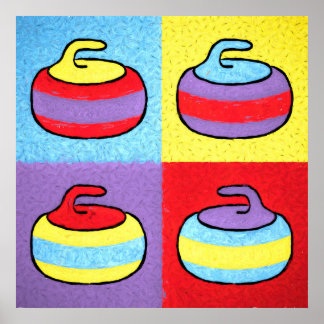 Póster Pop Art Rocks Curling Design
