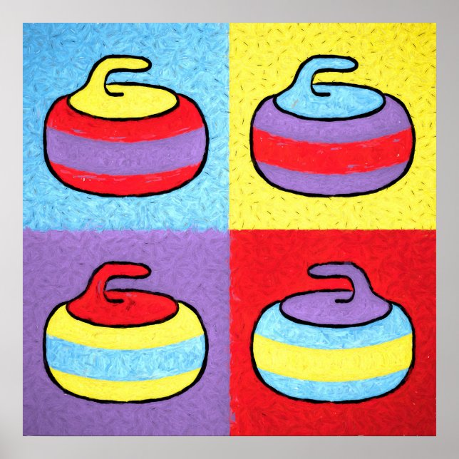 Póster Pop Art Rocks Curling Design (Frente)