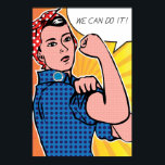 Póster ¡Pop Art Rosie the Riveter Podemos hacerlo! Lunare<br><div class="desc">¡Feliz cumpleaños, Rosie the Riveter! En honor al cumpleaños número 70 de J. Howard Miller, hemos reimaginado el clásico "We Can Do It!" poster como si Roy Lichtenstein lo pintara en los años 60. Esta versión vibrante presenta los puntos clásicos de Ben-Day que Liechtenstein hizo famosos en sus trabajos como...</div>