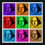 Póster Pop Art Shakespeare<br><div class="desc">Esta colorida versión de arte pop de Shakespeare es una manera divertida de expresar tu amor por la Barba de Avon. Disponible en una amplia gama de camisetas y regalos.</div>