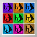 Póster Pop Art Shakespeare<br><div class="desc">Esta colorida versión de arte pop de Shakespeare es una manera divertida de expresar tu amor por la Barba de Avon. Disponible en una amplia gama de camisetas y regalos.</div>